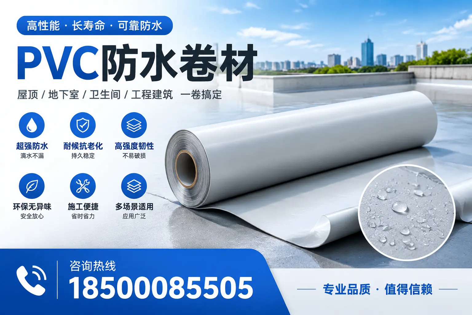 PVC防水卷材的防水效果评测，适合黑河的科学依据